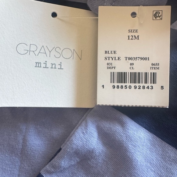 GRAYSON mini Blue Striped Kids T-Shirt w LA& Teddy Bear Design! Cute comfy &cool - Picture 5 of 6